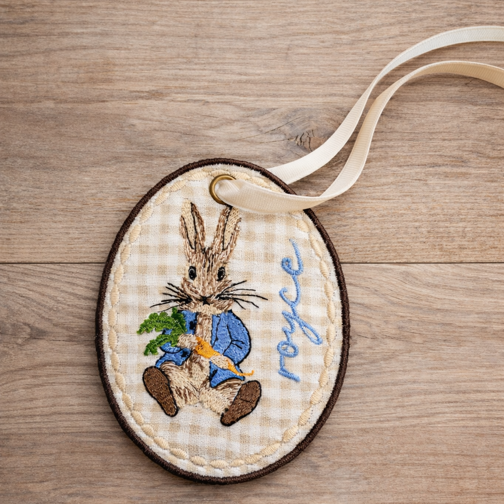 Personalized Embroidered Easter Basket Tag